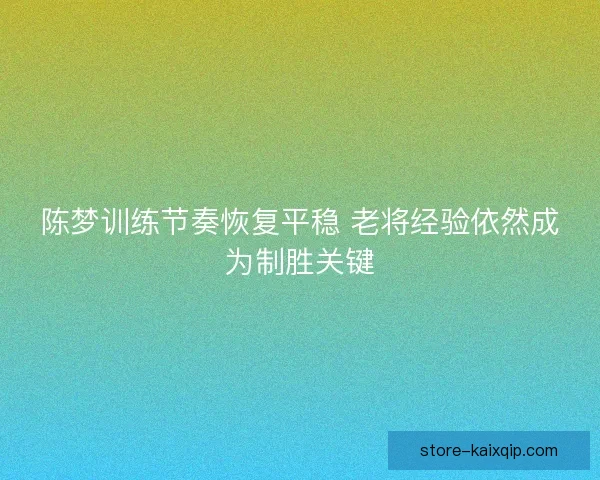 陈梦训练节奏恢复平稳 老将经验依然成为制胜关键 陈梦训练节奏恢复平稳 老将经验依然成为制胜关键